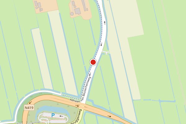 Brandweer-melding op Adriaan van Beusechemweg, Harmelen op 27 juli, kaart-overzicht
