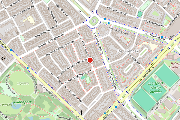 Brandweer-melding op Werner Helmichstraat, Utrecht op 27 juli, kaart-overzicht