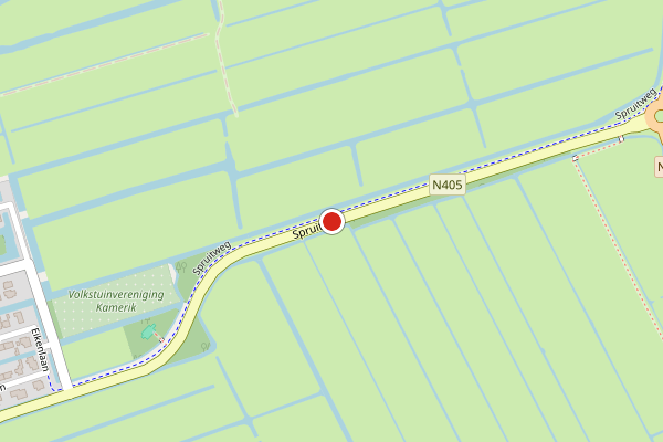 Brandweer-melding op Spruitweg, Kamerik op 27 juli, kaart-overzicht