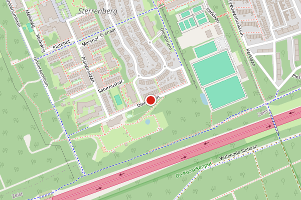 Brandweer-melding op Dierenriem, Huis ter Heide op 28 juli, kaart-overzicht