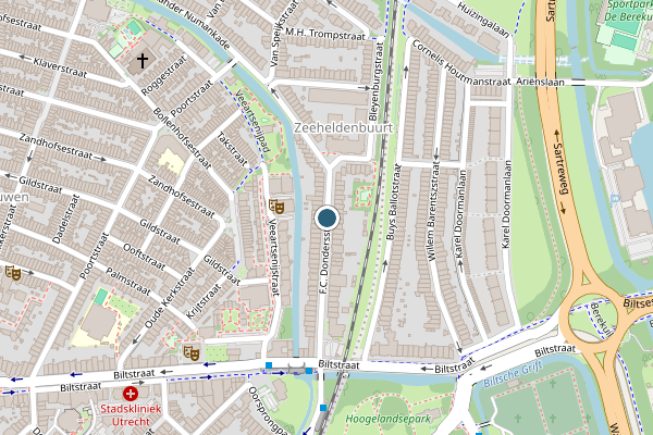 Politie-melding op F.C. Dondersstraat, Utrecht op 28 juli, kaart-overzicht