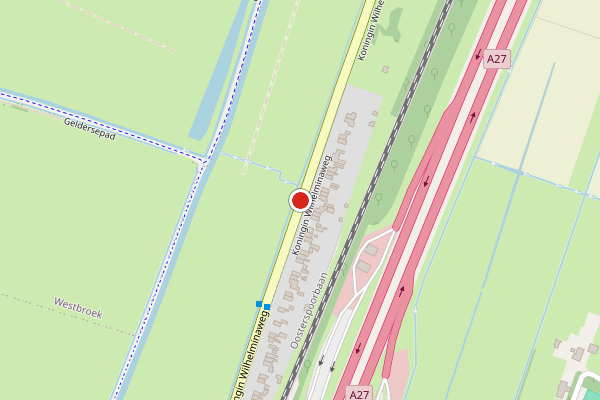 Brandweer-melding op Koningin Wilhelminaweg, Groenekan op 28 juli, kaart-overzicht