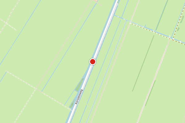 Brandweer-melding op Korssesteeg, Westbroek op 29 juli, kaart-overzicht
