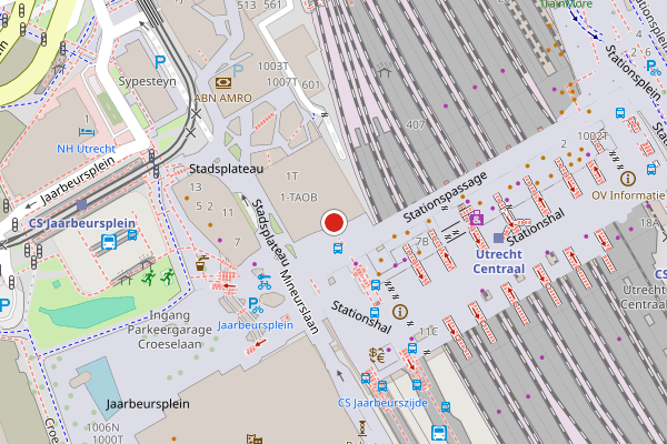 Brandweer-melding op Stadsplateau, Utrecht op 29 juli, kaart-overzicht