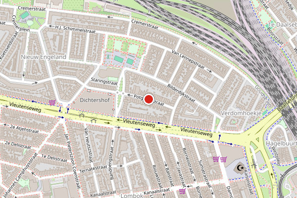 Brandweer-melding op Potgieterstraat, Utrecht op 30 juli, kaart-overzicht
