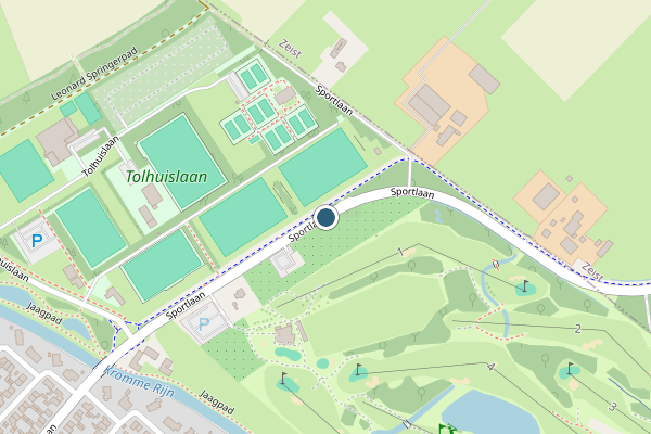 Politie-melding op Sportlaan, Bunnik op 30 juli, kaart-overzicht
