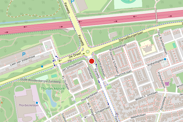Brandweer-melding op Panweg, Zeist op 30 juli, kaart-overzicht