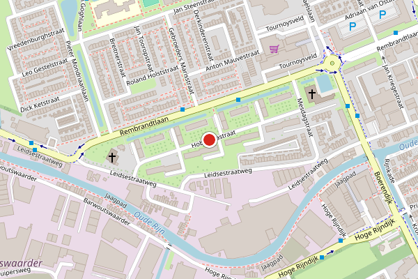 Brandweer-melding op Hobbemastraat, Woerden op 1 augustus, kaart-overzicht