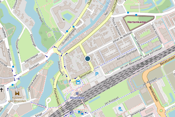 Politie-melding op Johan v Oldenbarneveltlaan, Woerden op 1 augustus, kaart-overzicht