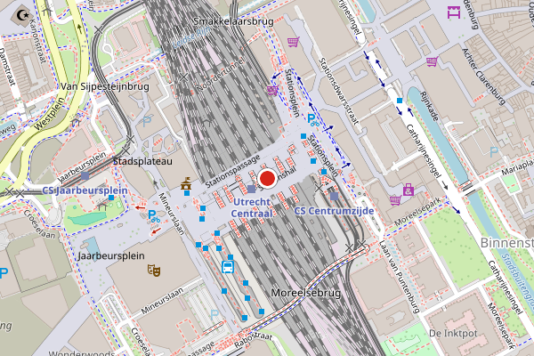 Brandweer-melding op Stationshal, Utrecht op 2 augustus, kaart-overzicht