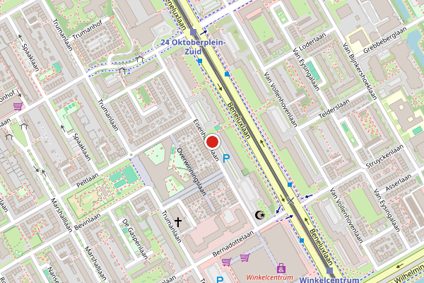 Brandweer-melding op Eisenhowerlaan, Utrecht op 5 augustus, kaart-overzicht