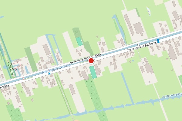 Brandweer-melding op Benedeneind ZZ, Benschop op 5 augustus, kaart-overzicht