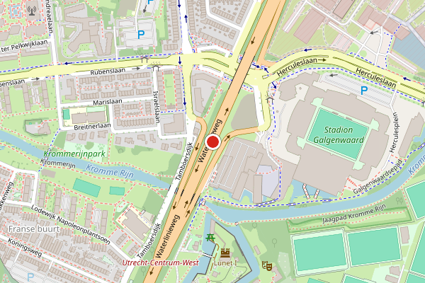 Brandweer-melding op Waterlinieweg, Utrecht op 3 juni, kaart-overzicht