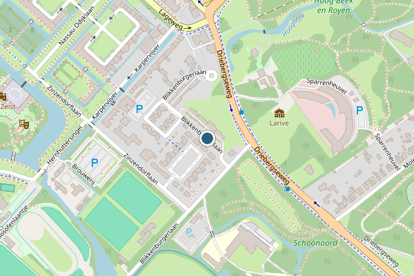 Politie-melding op Blikkenburgerlaan, Zeist op 2 juni, kaart-overzicht