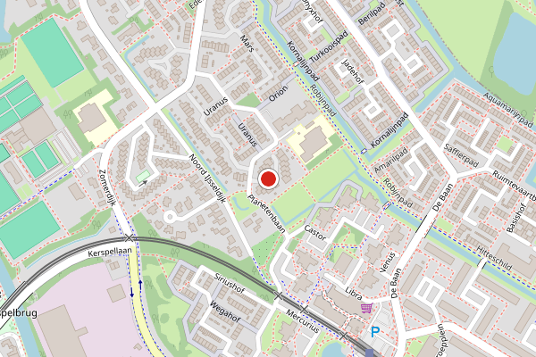 Brandweer-melding op Pluto, IJsselstein op 1 juni, kaart-overzicht