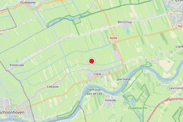 Brandweer-melding op Vogelzangsekade, Lopik op 29 mei, kaart-overzicht