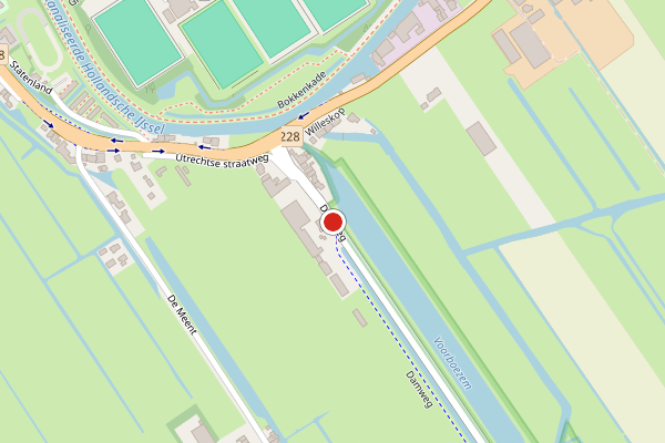 Brandweer-melding op Damweg, Oudewater op 18 mei, kaart-overzicht