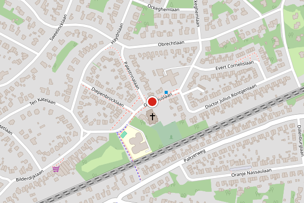 Brandweer-melding op Gregoriuslaan, Bilthoven op 4 juni, kaart-overzicht