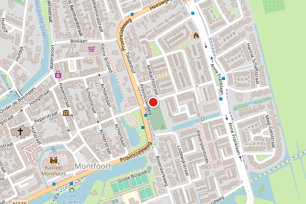 Brandweer-melding op Joop Westerweelstraat, Montfoort op 4 juni, kaart-overzicht