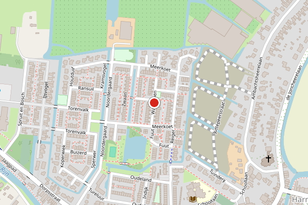 Brandweer-melding op Waterhoen, Harmelen op 5 juni, kaart-overzicht