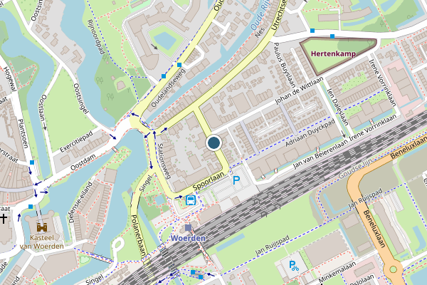 Politie-melding op Johan v Oldenbarneveltlaan, Woerden op 7 juni, kaart-overzicht