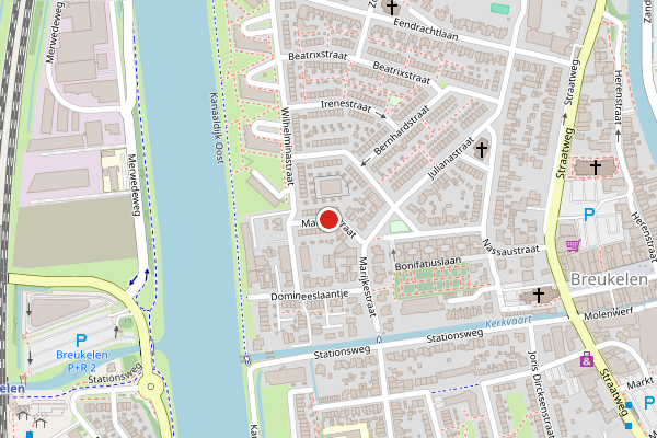 Brandweer-melding op Marijkestraat, Breukelen op 8 juni, kaart-overzicht
