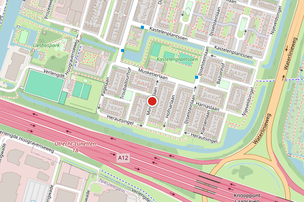 Brandweer-melding op Minstreellaan, Utrecht op 9 juni, kaart-overzicht