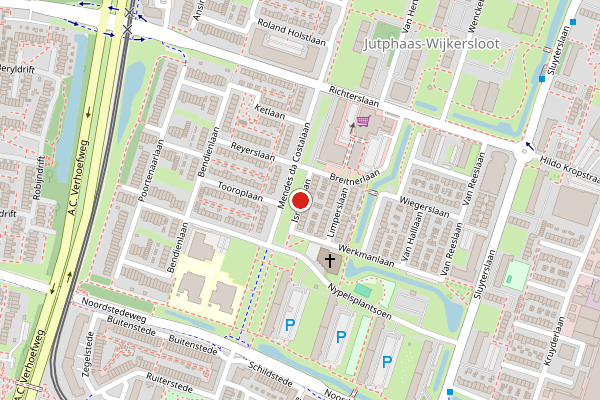 Brandweer-melding op Israelslaan, Nieuwegein op 9 juni, kaart-overzicht