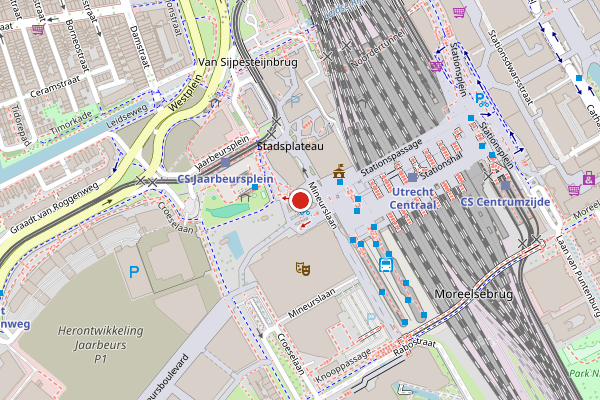Brandweer-melding op Stadsplateau, Utrecht op 10 juni, kaart-overzicht