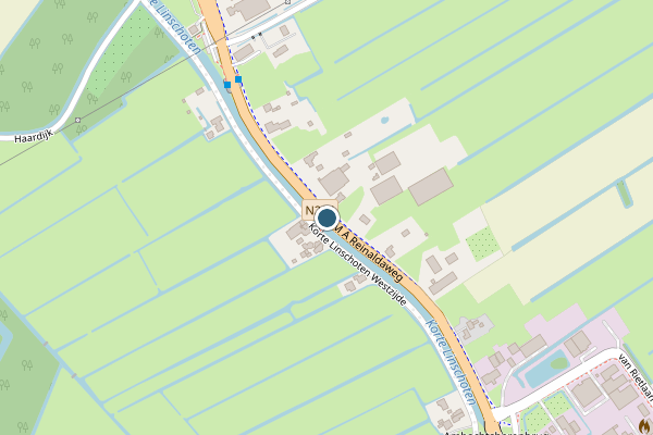Politie-melding op M A Reinaldaweg, Linschoten op 10 juni, kaart-overzicht