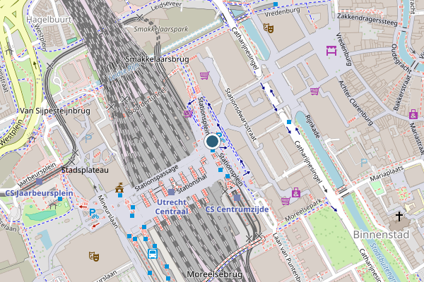 Politie-melding op Stationsplein, Utrecht op 12 juni, kaart-overzicht