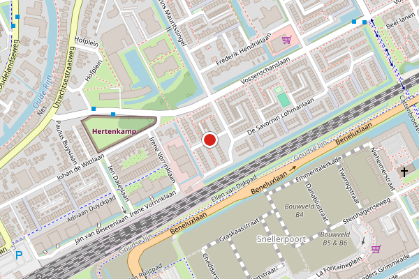 Brandweer-melding op Groen van Prinstererlaan, Woerden op 12 juni, kaart-overzicht