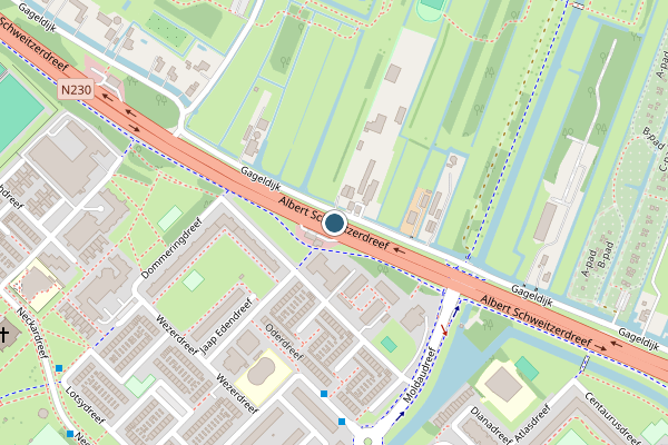 Politie-melding op Albert Schweitzerdreef, Utrecht op 14 juni, kaart-overzicht