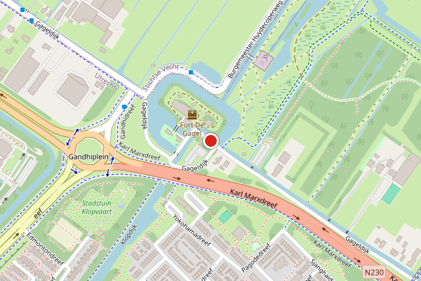 Brandweer-melding op Gageldijk, Utrecht op 14 juni, kaart-overzicht