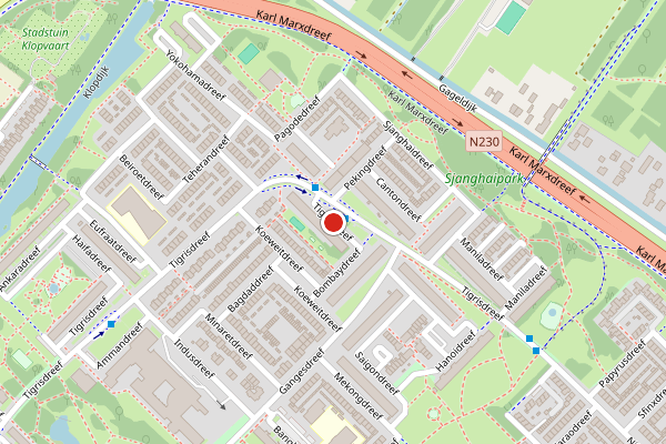 Brandweer-melding op Tigrisdreef, Utrecht op 14 juni, kaart-overzicht