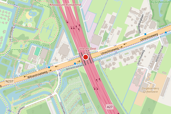 Brandweer-melding op Utrechtseweg, Utrecht op 15 juni, kaart-overzicht