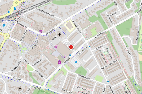 Brandweer-melding op Bilthoven op 15 juni, kaart-overzicht