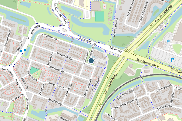 Politie-melding op Poseidonburg, Nieuwegein op 17 juni, kaart-overzicht