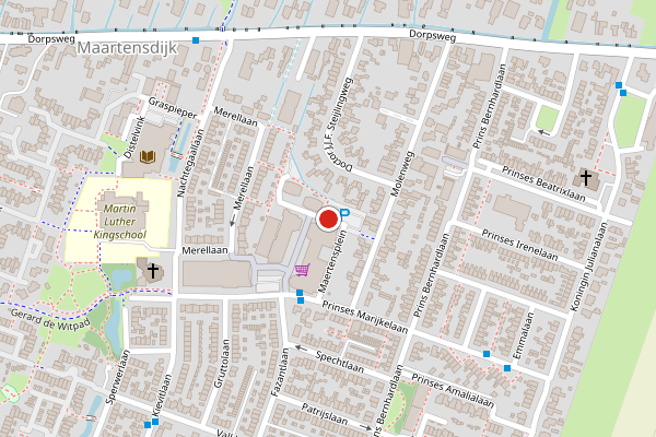 Brandweer-melding op Maertensplein, Maartensdijk op 18 juni, kaart-overzicht