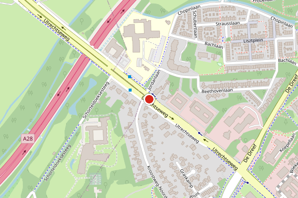 Brandweer-melding op Utrechtseweg, Zeist op 18 juni, kaart-overzicht
