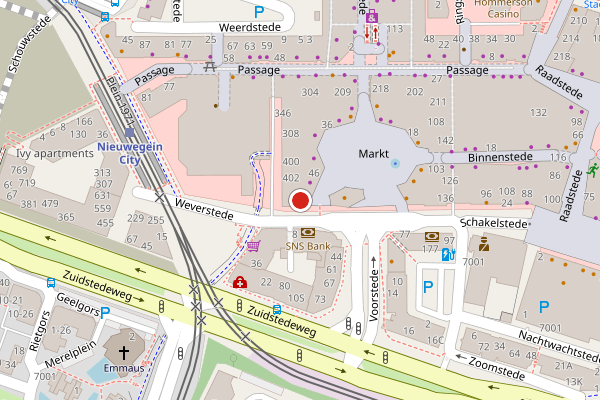 Brandweer-melding op Markt, Nieuwegein op 18 juni, kaart-overzicht