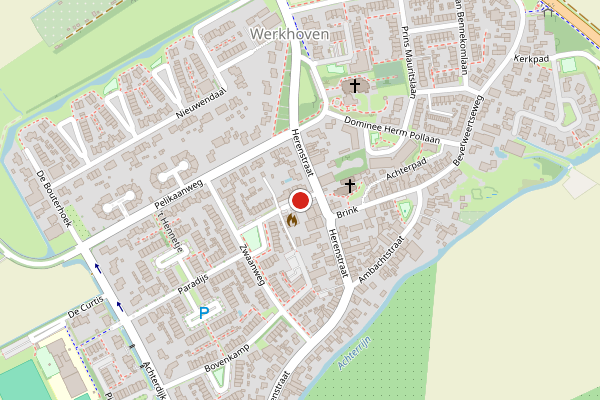 Brandweer-melding op Rode Haan, Werkhoven op 20 juni, kaart-overzicht
