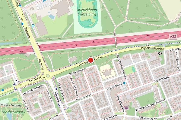 Brandweer-melding op Dijnselburgerlaan, Zeist op 20 juni, kaart-overzicht