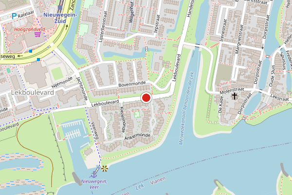 Brandweer-melding op Lekboulevard, Nieuwegein op 20 juni, kaart-overzicht