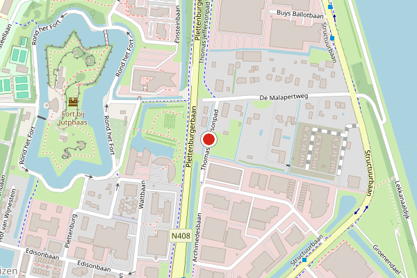 Brandweer-melding op Thomas Jeffersonpad, Nieuwegein op 20 juni, kaart-overzicht