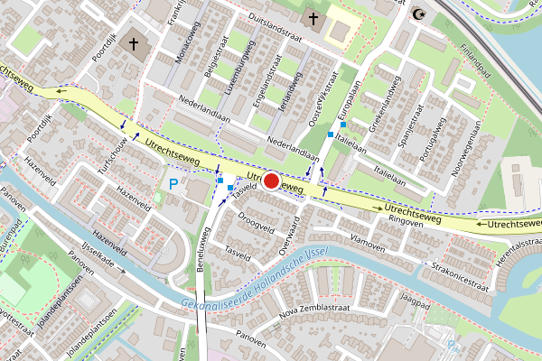 Brandweer-melding op Utrechtseweg, IJsselstein op 19 juni, kaart-overzicht