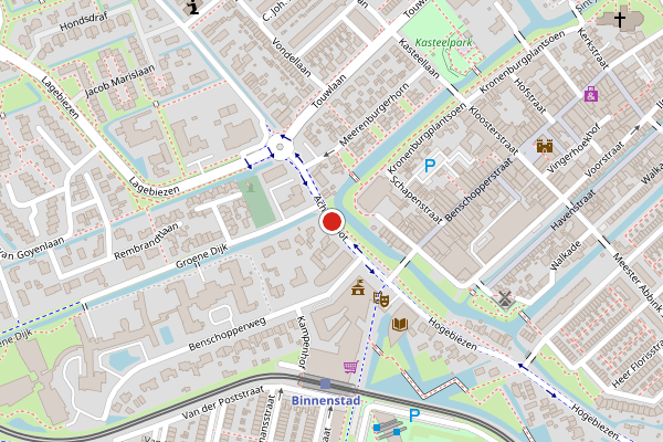 Brandweer-melding op Achtersloot, IJsselstein op 19 juni, kaart-overzicht