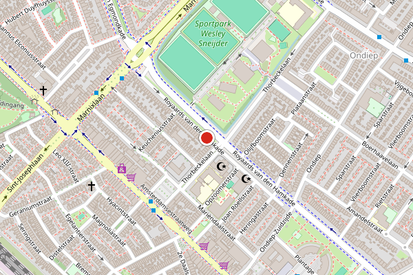 Brandweer-melding op Royaards van den Hamkade, Utrecht op 20 juni, kaart-overzicht
