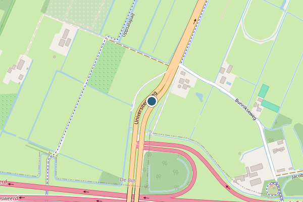 Politie-melding op Universiteitsweg, De Bilt op 20 juni, kaart-overzicht