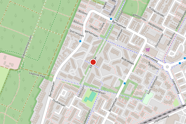 Brandweer-melding op Eikenlaan, Bilthoven op 20 juni, kaart-overzicht